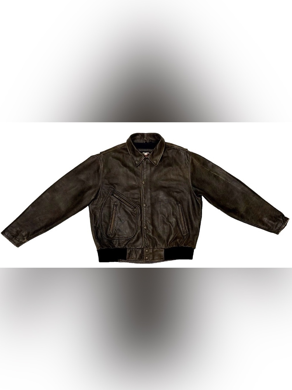 Authentic Harley-Davidson Men Vintage D-Pocket Distressed Brown Leather Jacket